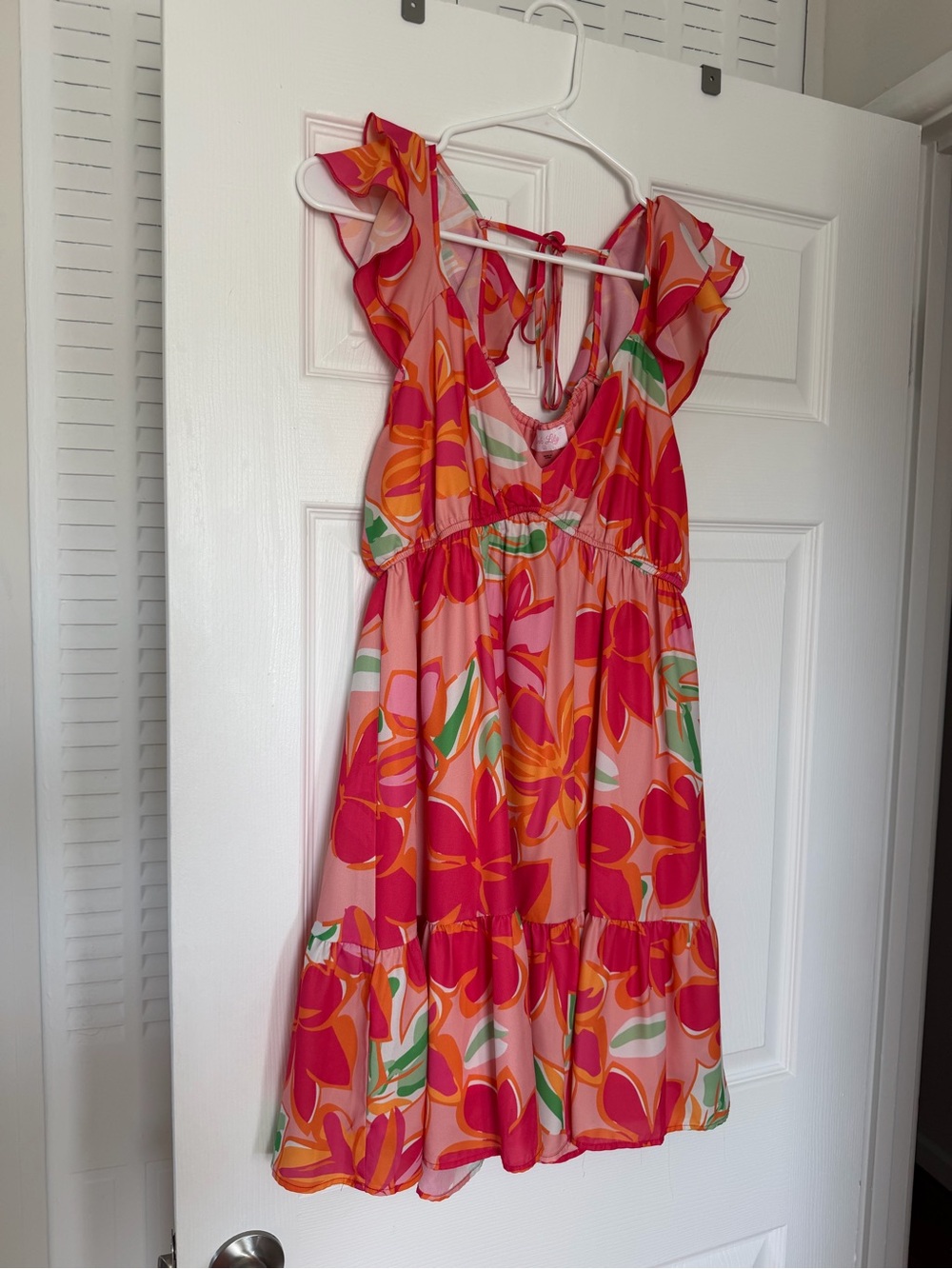 Pink Lily Admired From Afar Printed Flutter Sleeve Dress